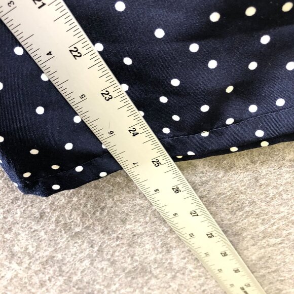 Gu (Uniqlo) Wide Leg Dress Pants Womens M Navy Blue Polka Dot Pleated High Rise - Picture 7 of 10